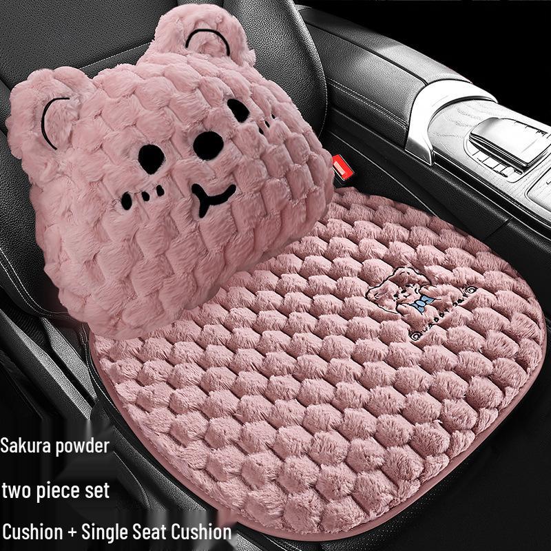 Universal Plush Fleece Car Seat Cushion: Thick, Cozy, and Cute for Autumn and Winter