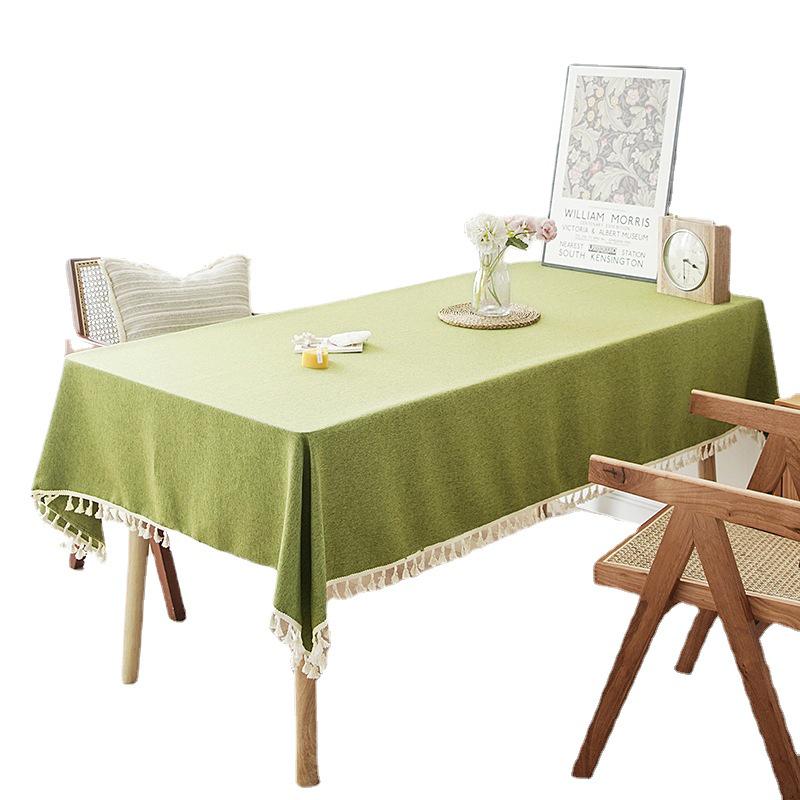 Wabi-sabi Zen Tea Ceremony Rectangular Tassel Tablecloth