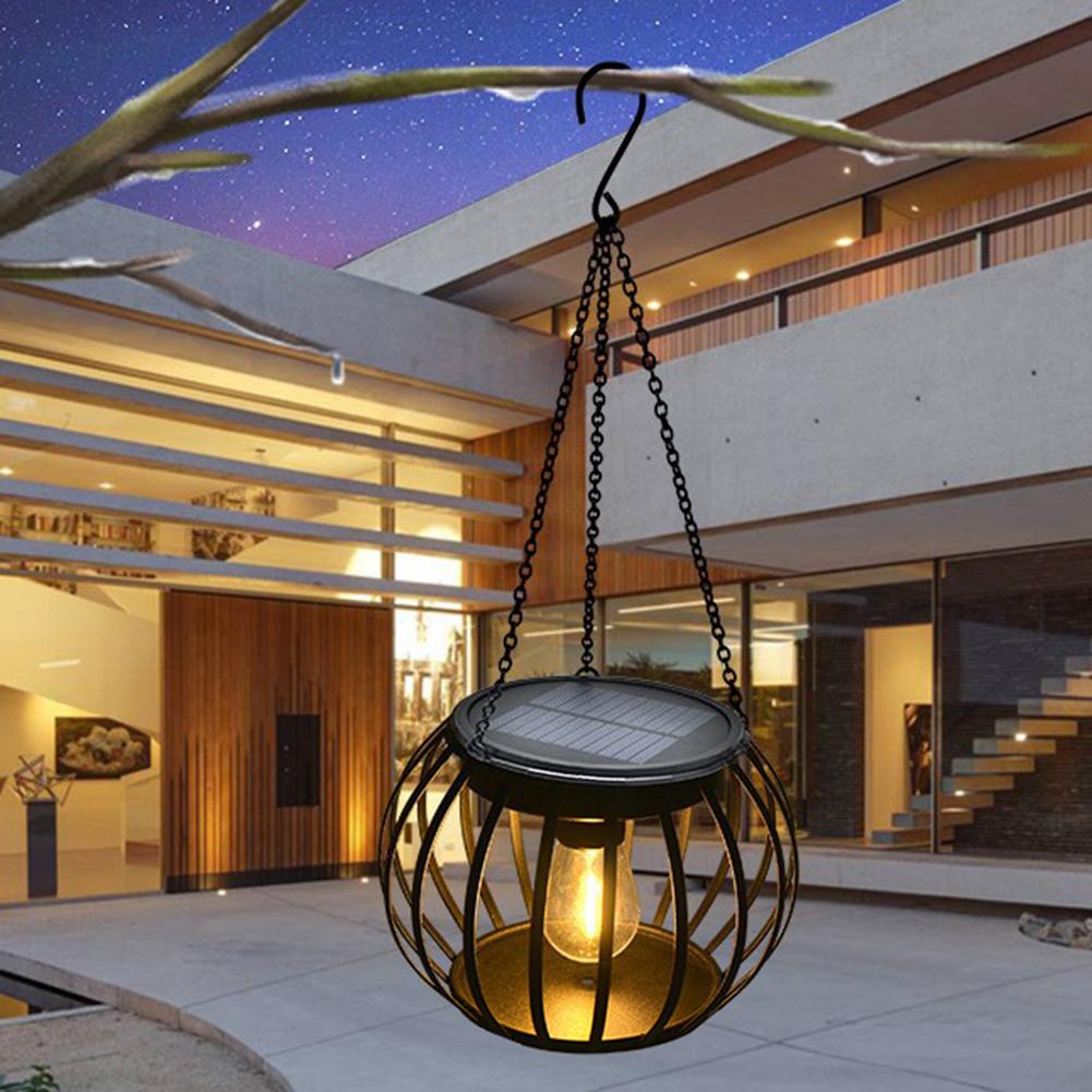 2Pcs Solar Rustic Pumpkin Light IP65 Waterproof Vintage Decorative Light 800mAh LED Pendant Lantern Tree Garden Patio Decoration