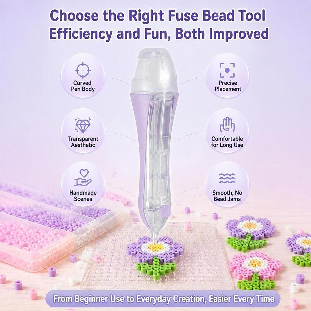 Plastic Fuse Bead Pen Press Type Bead Picking Pen New Craft Tools Visible Storage Chamber