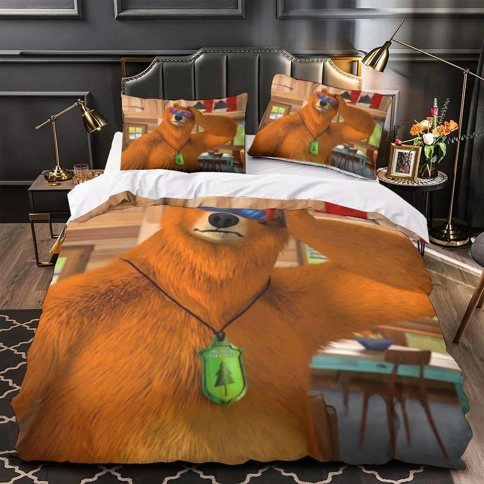 

Warm Vibrant Single Twin Full Queen King 3D Printed Anime Grizzy and the lemmings Size Bed Adult Kid Bedroom Sets Quilt Comforter (quilt)-EU Single(135*200cm)3pcs