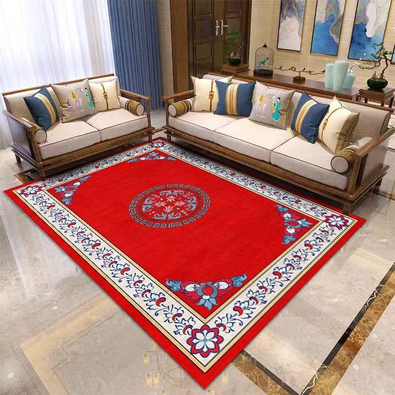 Retro Chinese Style Simple Carpet Living Room Sofa Bedroom Study Bathroom Entrance Door Mat Non-slip Light Luxury Home Decor Rug