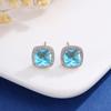 New Korean Classic Multiple Color Options Shining Dopamine-colored Zircon Square Stainless Steel Stud Earrings for Women Jewelry