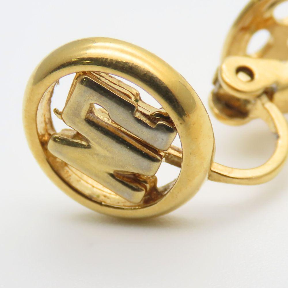 Used NINA RICCI Earring metal 3.2g gold logo