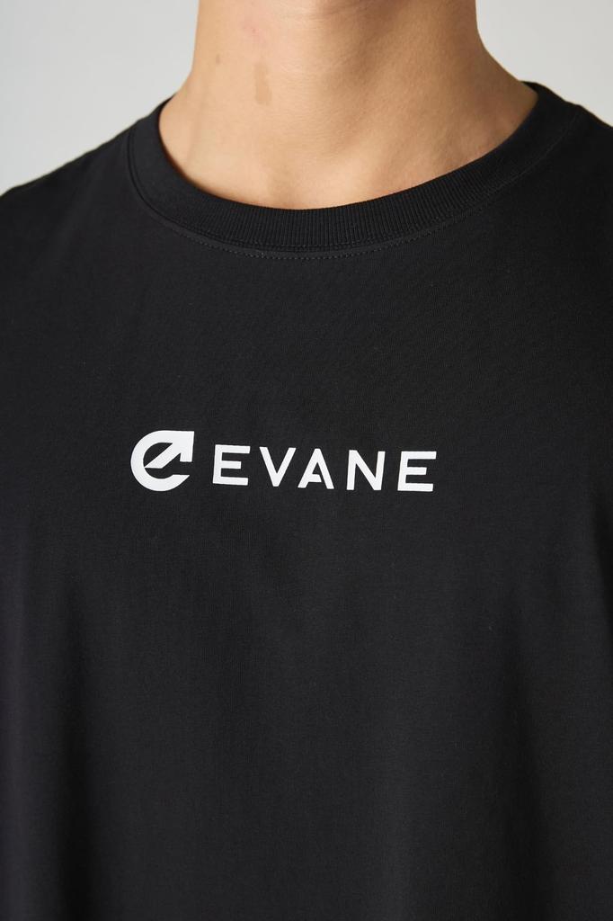EVANE Oversized Cotton Stretch T-Shirt (L, Black)