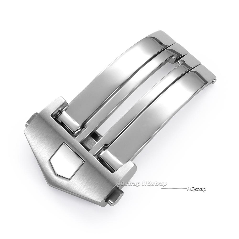 18mm 20mm Stainless Steel Watch Buckle for TAG Heuer Solid Folding Metal Buckles for Silicone Watchband Double Button Clasp 18mm-no logo