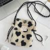 New Plush Dot Crossbody Bags for Women Cute Pink Single Shoulder Crossbody Bag Women Shopping Storage Bag Portable Phe Pouch
