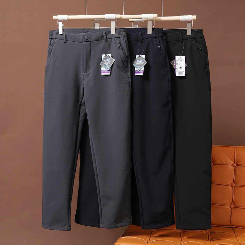 Hiking Softshell Pants for Men and Women, Autumn and Winter, Four-Way Stretch, Warm, Windproof, Waterproof, Straight-Leg Casual Mountaineering Pants