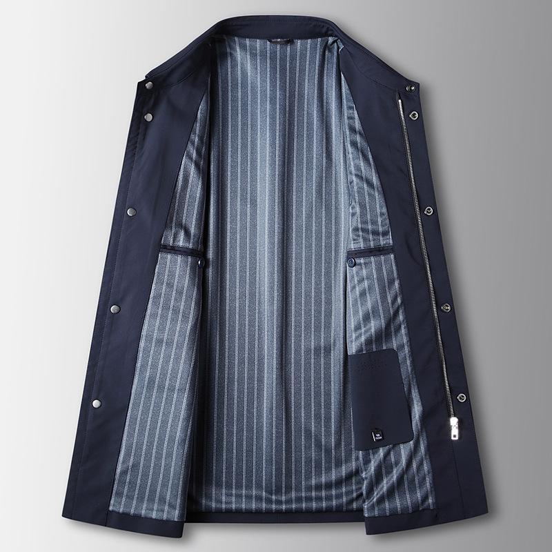 Men's Jacket Spring and Autumn Lapel Shirt Version Top Youth Light Luxury Milk Silk Business Casual Jacket