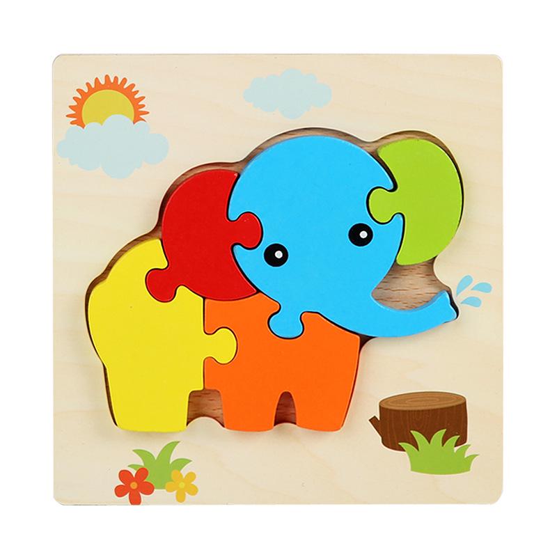 Children's 3D Wooden Animal Puzzle Board - Educational Toy for Early Learning