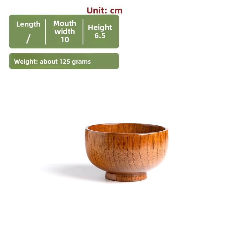 Retro Japanese-style Solid Wood Tableware Rice Bowl Household Large Soup Bowl Baby Wooden Bowl Sour Jujube Wood Adult Bowl