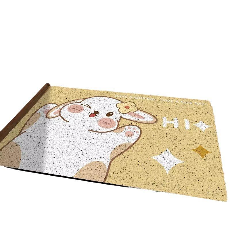 Cartoon Style Adorable Entry Door Mat Pvc Wire Ring Entrance Door Area Door Pad Can Be Cut and Scraped Dirt Mat Durable