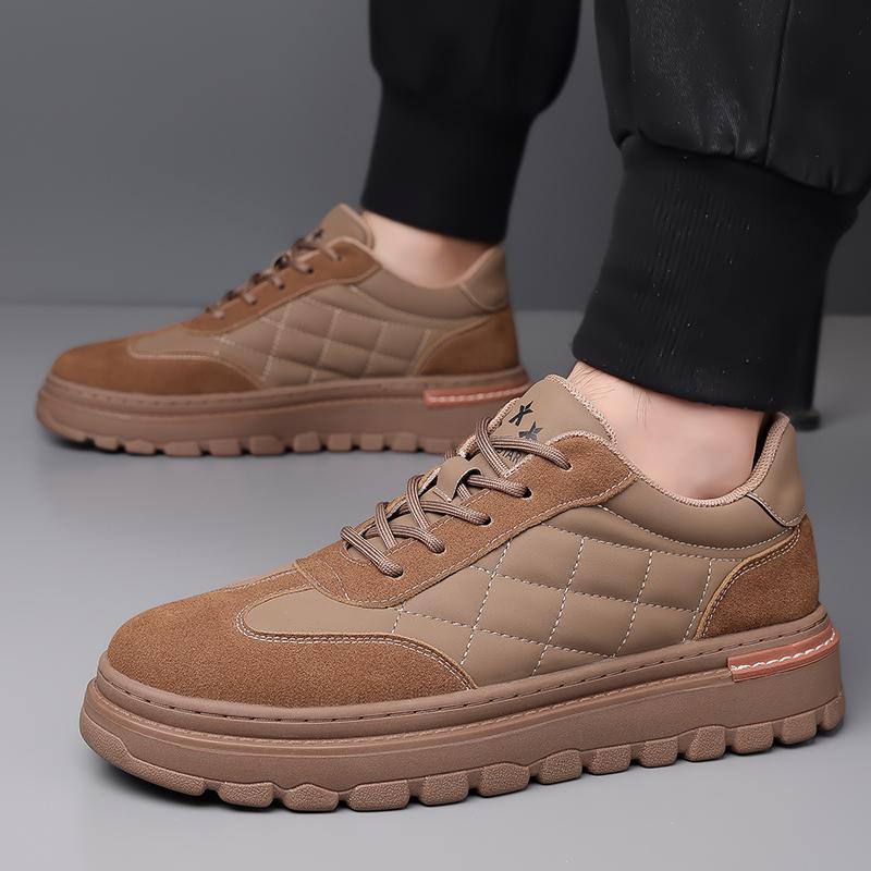 Fashion Men's Casual Shoes 2024 New Mens Hiking Flats Designed Retro Trendy Walking Shoes All-match Wear-resistant Male Footwear