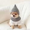 Solid Color Knitted Pet Hat Warm Fabric Knitted Design Dog Hat Soft Material Fashion Style Cat Hat Cold Weather