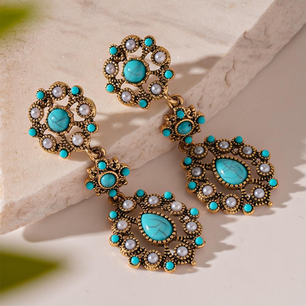 Bohemia Style Bohemian Turquoise Earrings Turquoise Earrings Pendant  Women