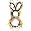 Easter Bunny Rattan Wreath Pendant: Forest-Style Egg Ring Door Hanger Wall Decor
