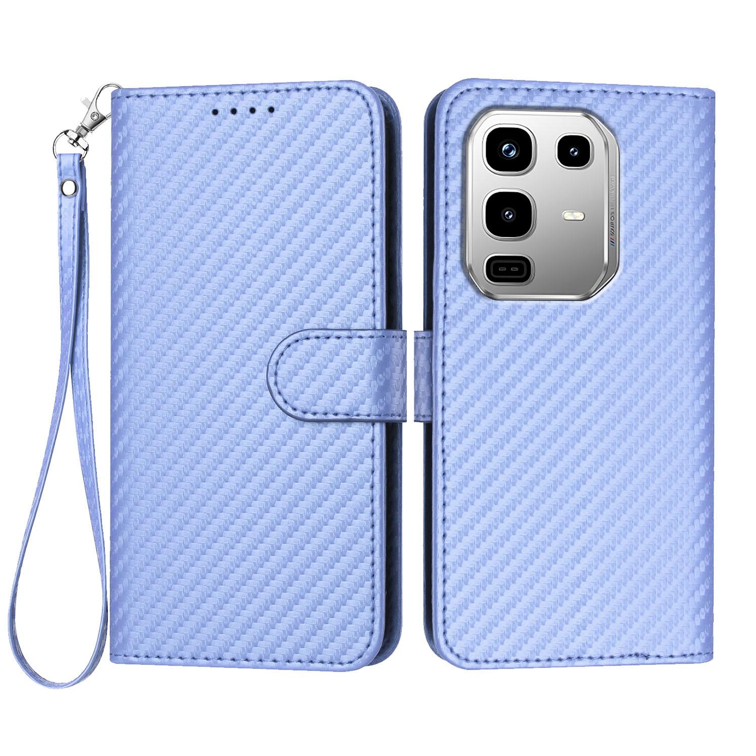 

Для Infinix Note 50 4G/Infinix Note 50 Pro 4G Чохол-гаманець з ремінцем Шкіряний мобільний чохол з текстурою вуглецевого волокна G