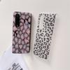 For Samsung Galaxy Z Fold 4 3 Case Leopard Print Painted Transparent Folding Shockproof Pc Hard Back Cover For Zfold4 Fold3 Case