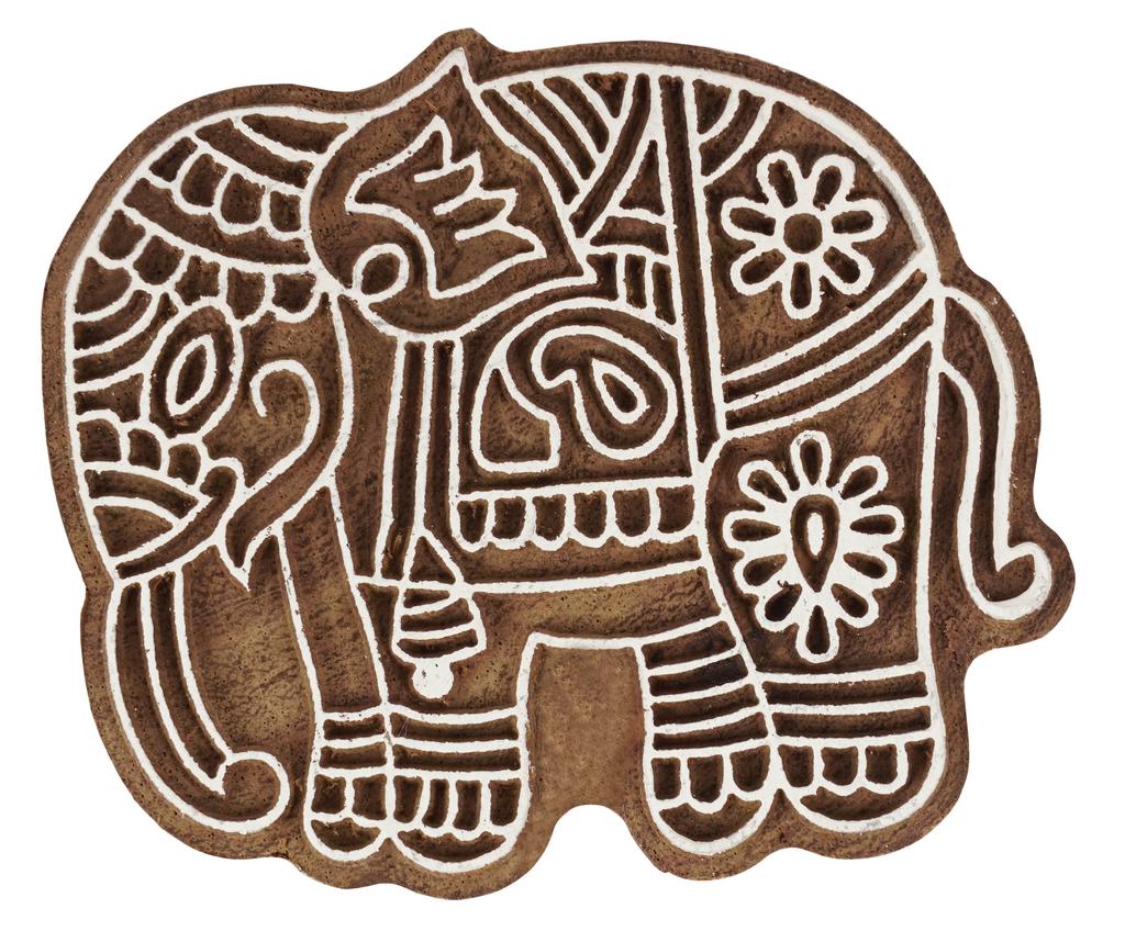 IBA Indianbeautifulart Textile Printing Block Indian Traditional Elephant Block Hand Carved Wooden Stamp