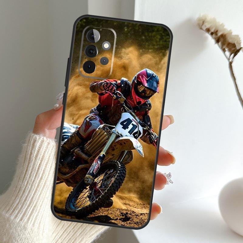 Moto Cross Motorcycle Sports Case For Samsung Galaxy A52 A32 A12 A16 A26 A36 A56 A15 A35 A55 A34 A54 A13 A33 A53 A17 A06
