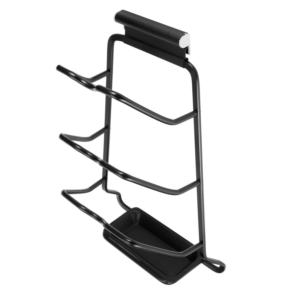Black Wall Mounted Pot Lid Storage Rack Cutting Board Stand Organizer Kitchen Accessory(Black SType Space Aluminum