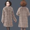 Cappotto da donna in pelliccia di visone tiene caldo in inverno, cappotto largo di media lunghezza, taglie forti casual pelliccia sintetica