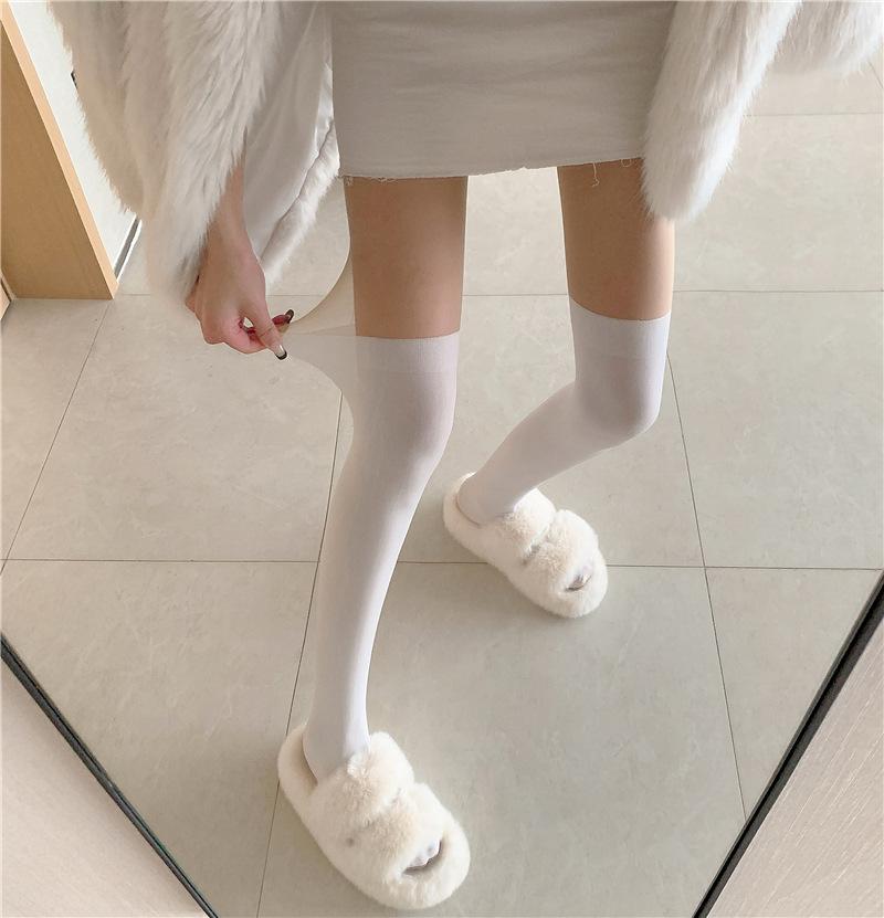 Strumpfhose für Damen, Patchwork, durchsichtig, weiß, hohe Strümpfe, Strumpfhose, Damen, Strumpfwaren, über dem Knie, gestreifte Strumpfhose