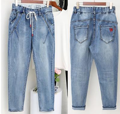 Jeans décontractés à la mode pour femmes taille haute Boyfriend Denim Jeans Pencil Feet Pants