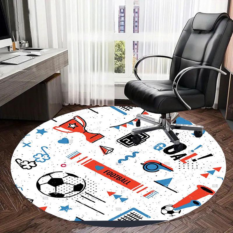 1pc Office Carpet Chair Mats Football Soccer Sport Goal Trophy Ball Net Perfect for Decorating Office Chairs, Living Rooms, Or Bedrooms