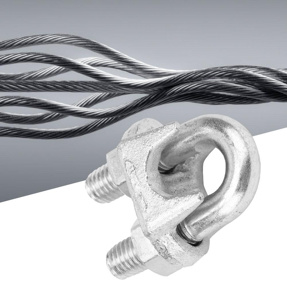 5 pcs Stainless Steel Clamp Wire Rope Clip Cable Clamp Fastener Silver (M6)