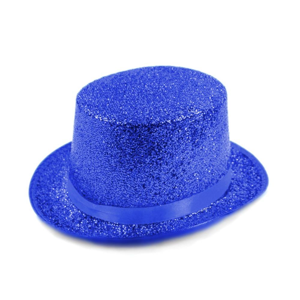 

Retro Glitter Top Hat British Style Multicolor Glittering Magician Hat Durable Lightweight Polyester Bowler Jazz Hat Gatherings синій
