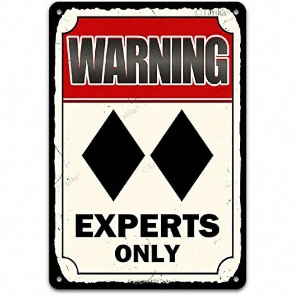 

Vintage Retro Metal Tin Sign Warning Ski Double Black Diamond Expert Only Wall Art Home Decor різнокольоровий