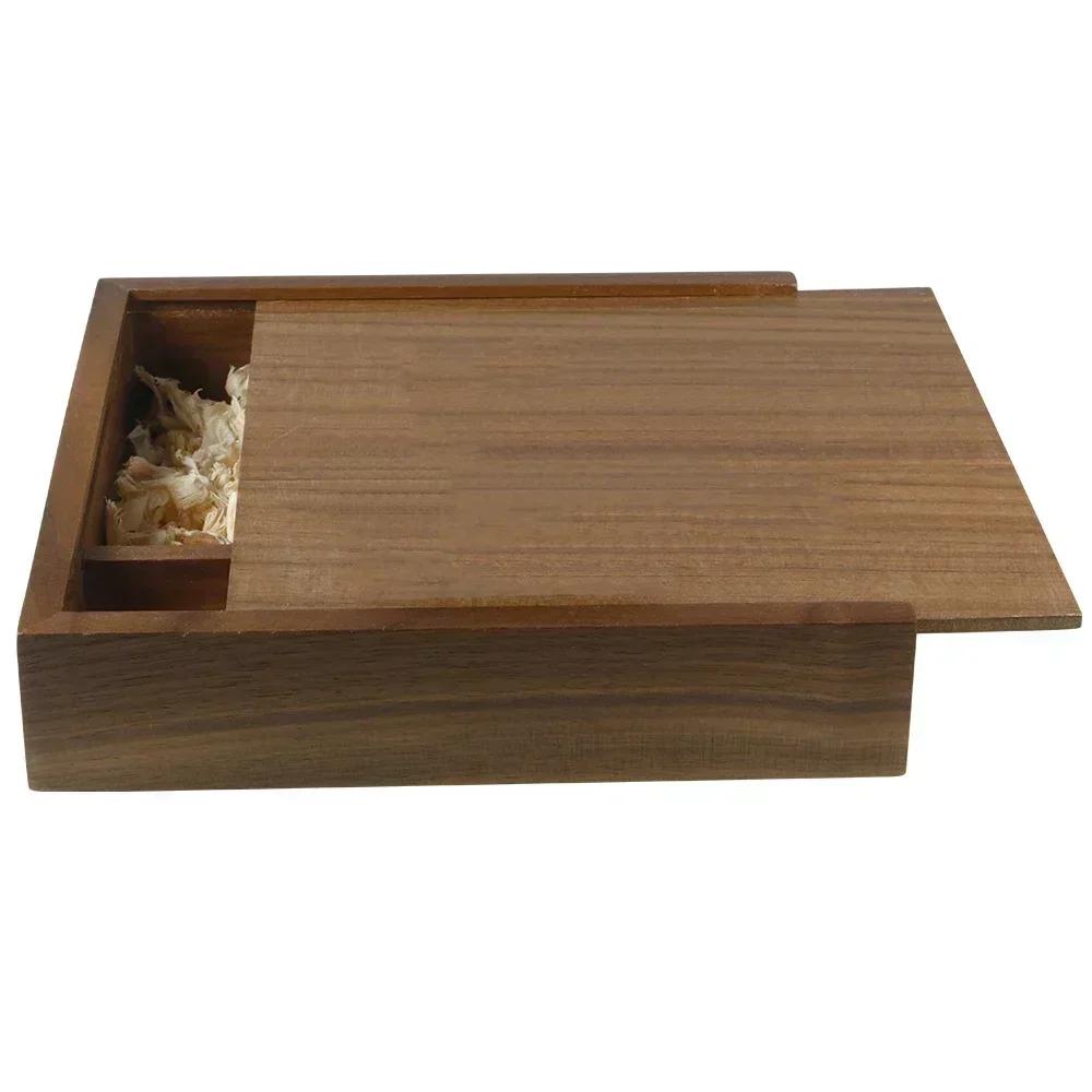 1PCS Walnut Maple Wood Storage Box Photography Wedding Gift Album Jewelry USB Box Natural Unfinished Wooden Case 16.9X16.9X3.5cm