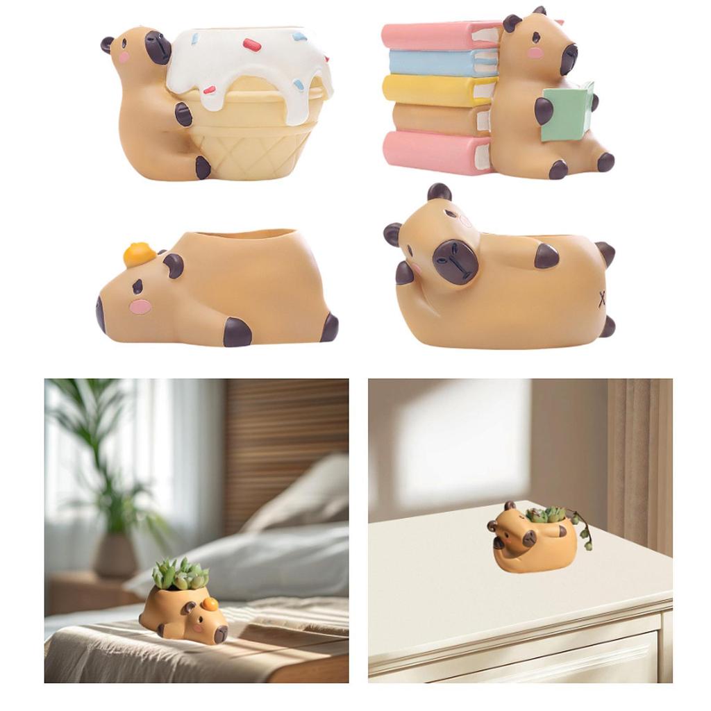 Small Capybara Flower Pot Flower Storage Container for Indoor Bedroom Home