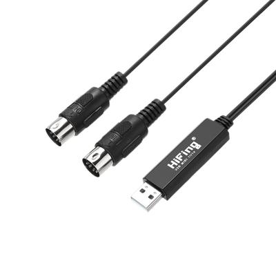 USB-IN-OUT-MIDI-Kabel, One-In-One-Out-Schnittstelle, 5-poliger Leitungskonverter, PC-zu-Musik-Tastatur-Adapterkabel