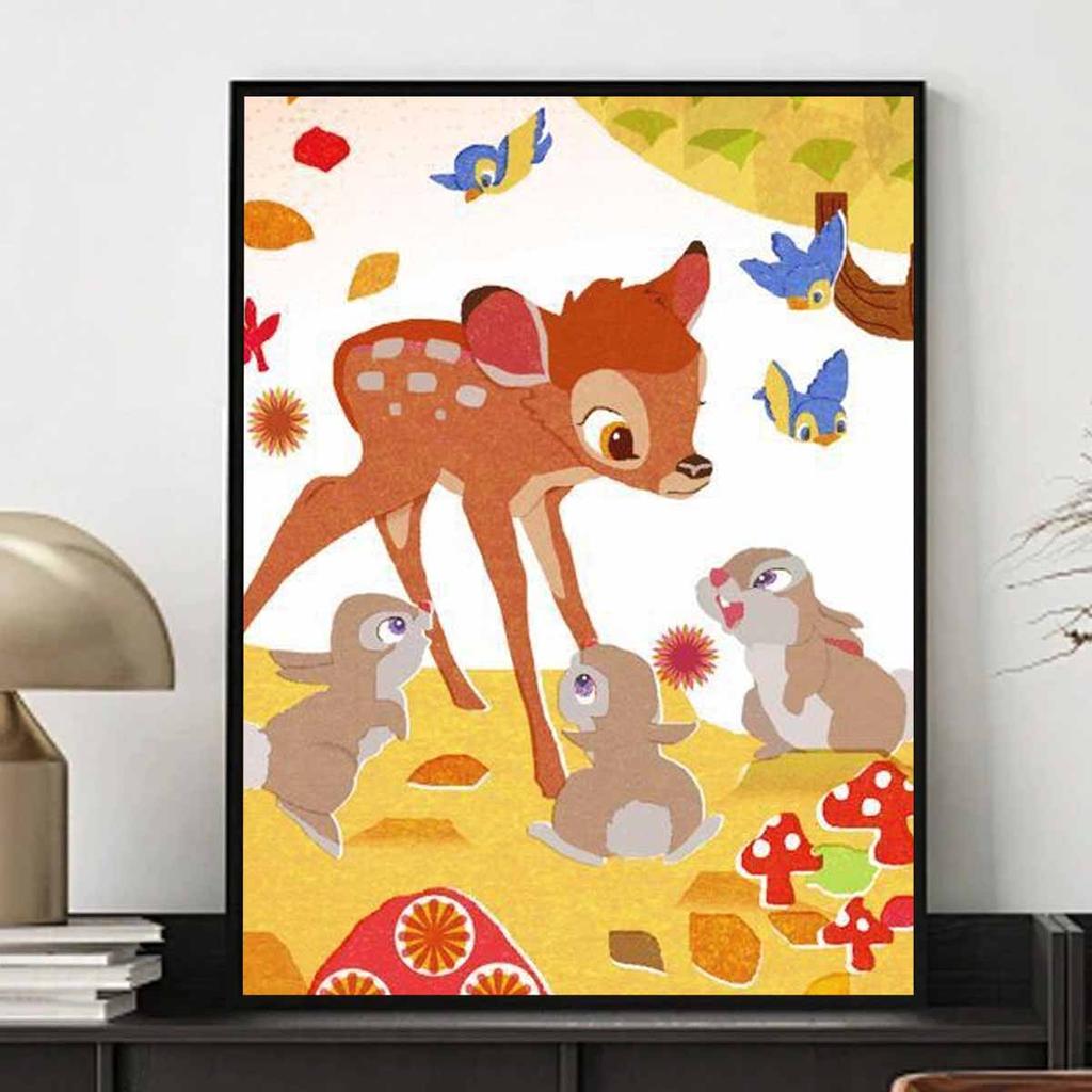 5D Diy Diamond Painting A Path and Three Rabbits Full Drill Rhinestones Mosaic Embroidery Handmade Products Home Decor Gift
