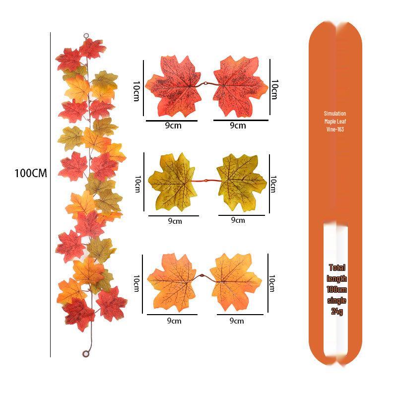 1m Autumn Maple Leaf Rattan Wall Hanging Decoration