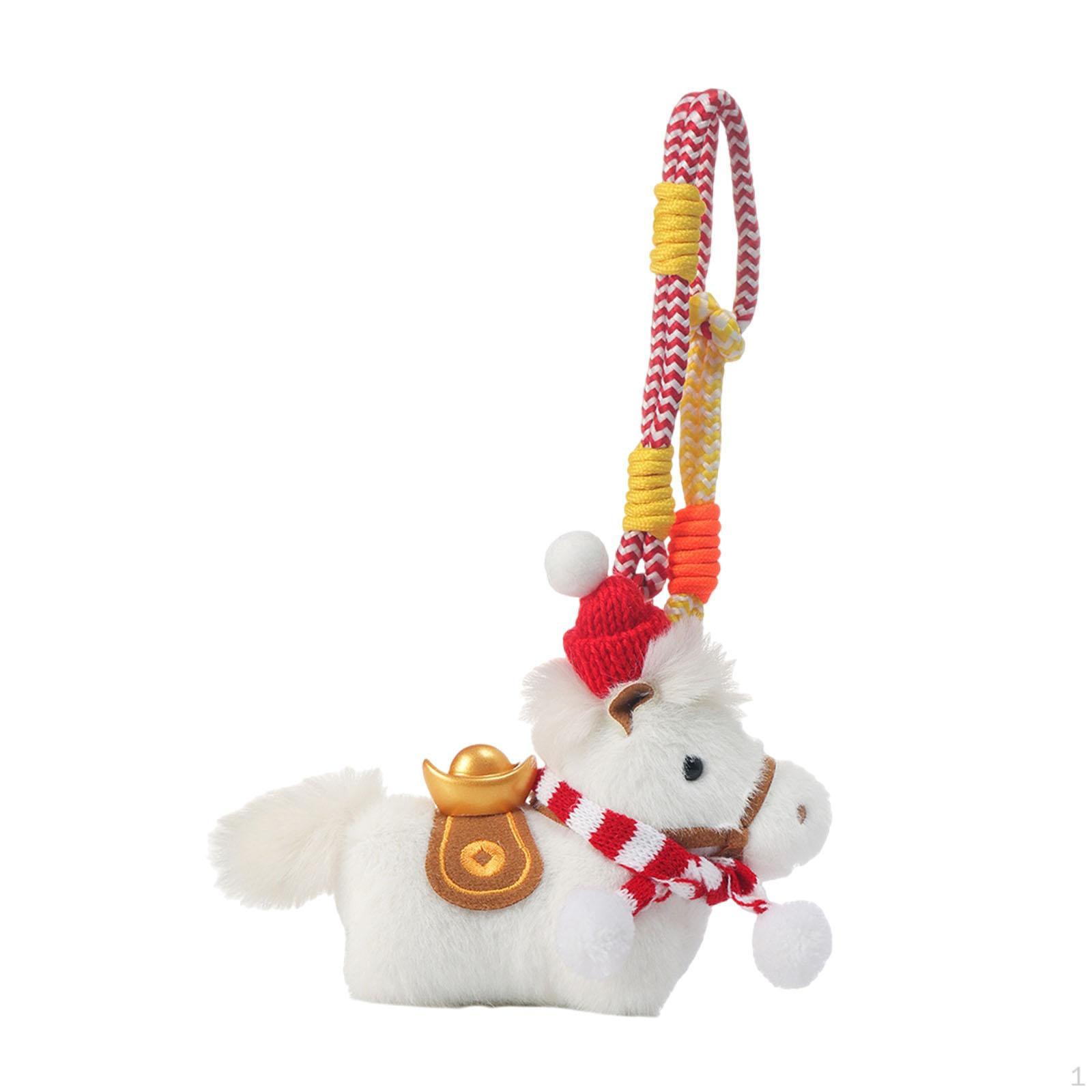 

Horse Keychain – Soft And Compact Backpack Accessory Pendant Collectible Adorable Red White Scraf