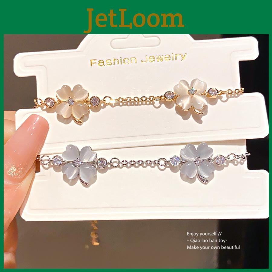 Cat Eye Floral Charm Necklace With Zircon Accents For Womens Stylish Gift