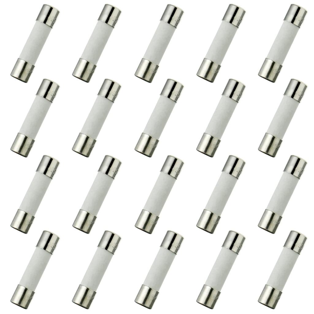 BOJACK F10AL250V 5x20 mm 10A 250V Fast-Blow Ceramic Fuses 10 amp 250 Volt 0.2x0.78 Inch Ceramic Tube Fuses (Pack of 20)