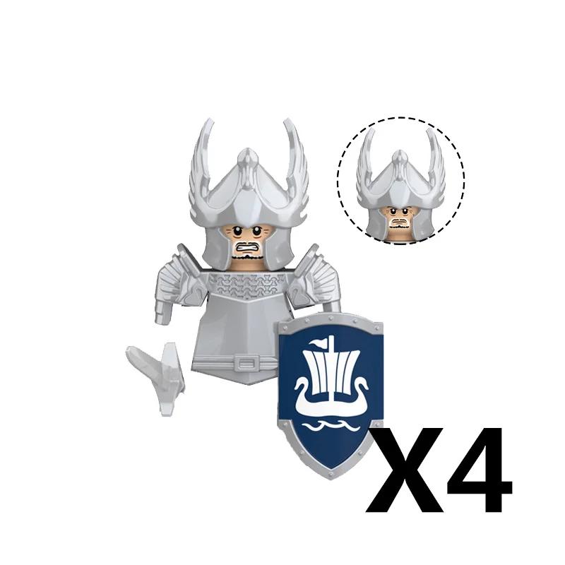 MOC Středověcí rytíři Orkové Stavební kostky Figurky Hračka Vojáci Stráž Zbraně Luky Šípy Štít Brnění Vlajky Pochodně T016
