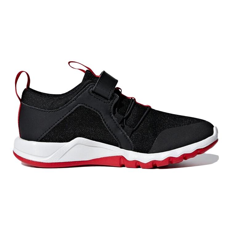 adidas Rapidaflex El K Slip Resistant And Breathable Low Top Kids' Running Shoes Black Red Kids' D96628