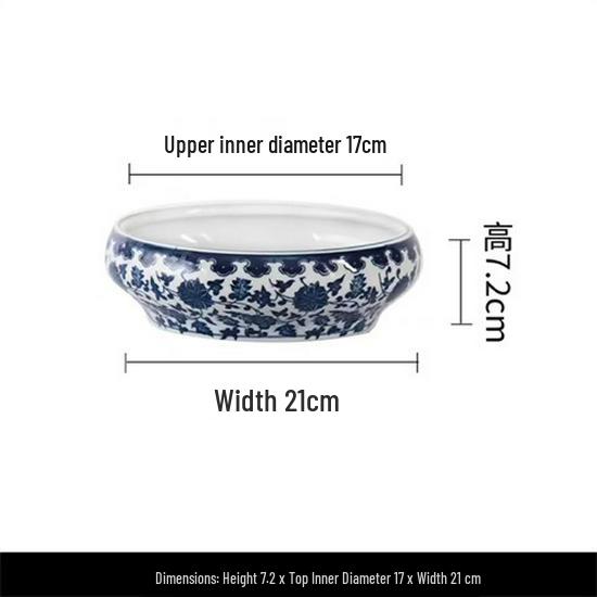 Blue and White Porcelain Fish Tank and Flower Pot for Home Decor