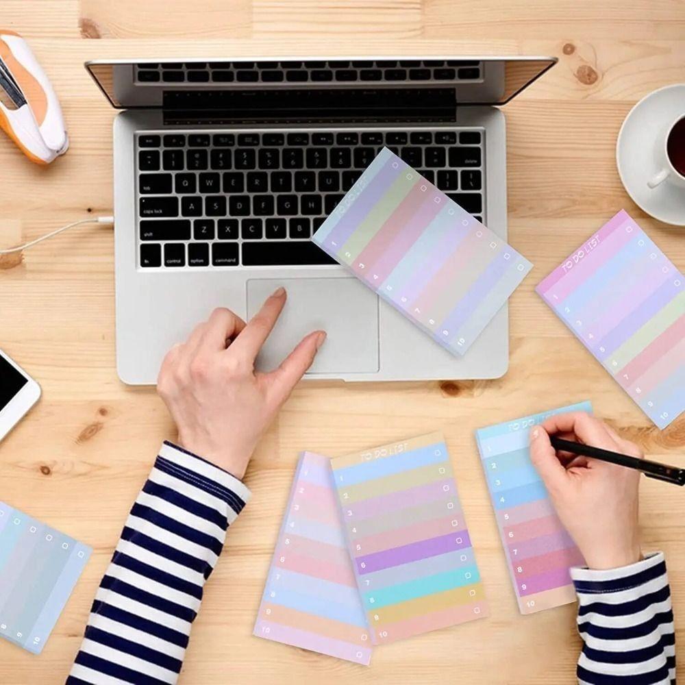 50 Sheets Multicolors To Do List Sticky Notes Rainbow Portable Rainbow Sticky Notes Self Adhesive To Do List Notepad
