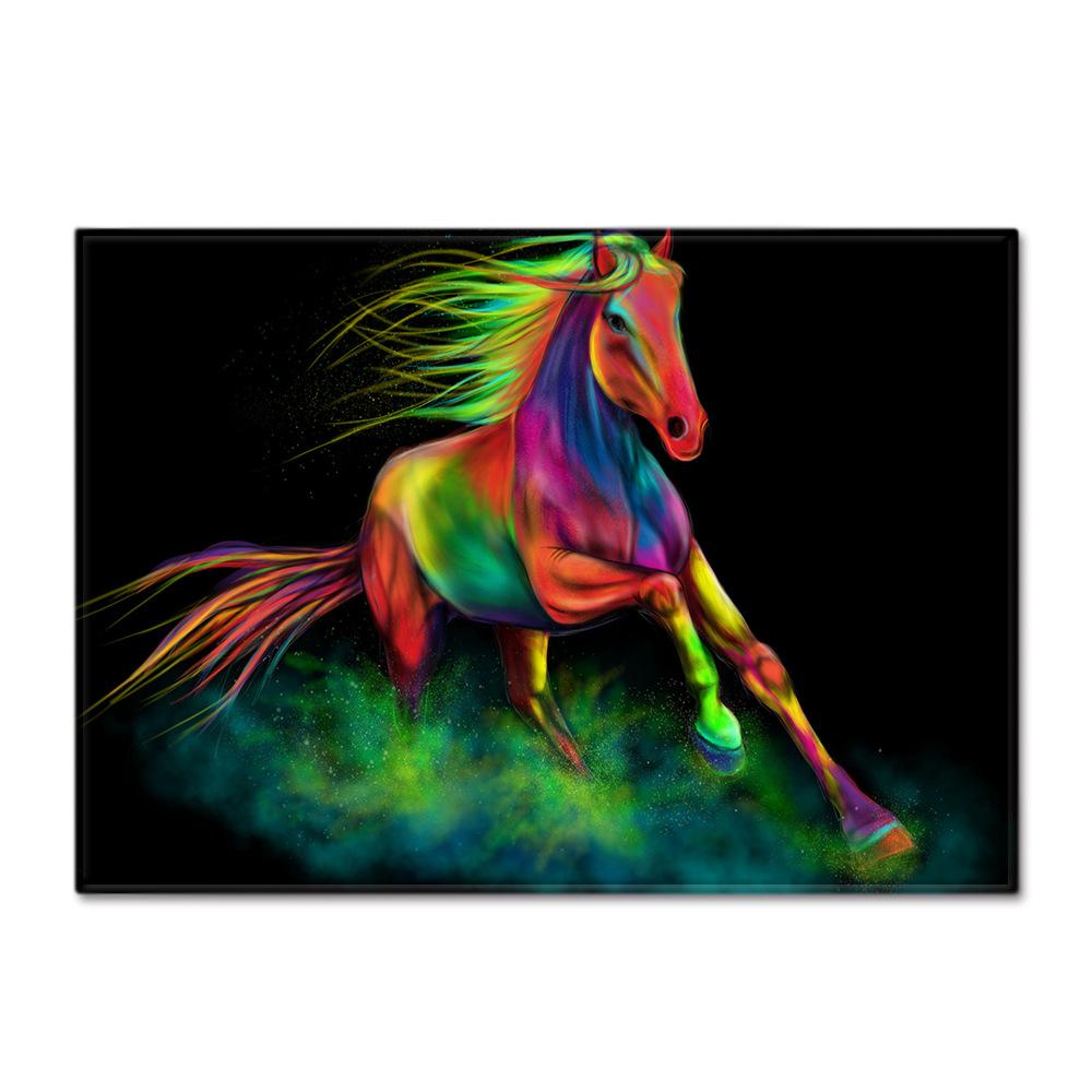 Modern Decor 3D Horses Pattern Carpet Sofa Area Rug Anti-slip Mats Bedside Kitchen Rugs Children Play Carpets for Living Room