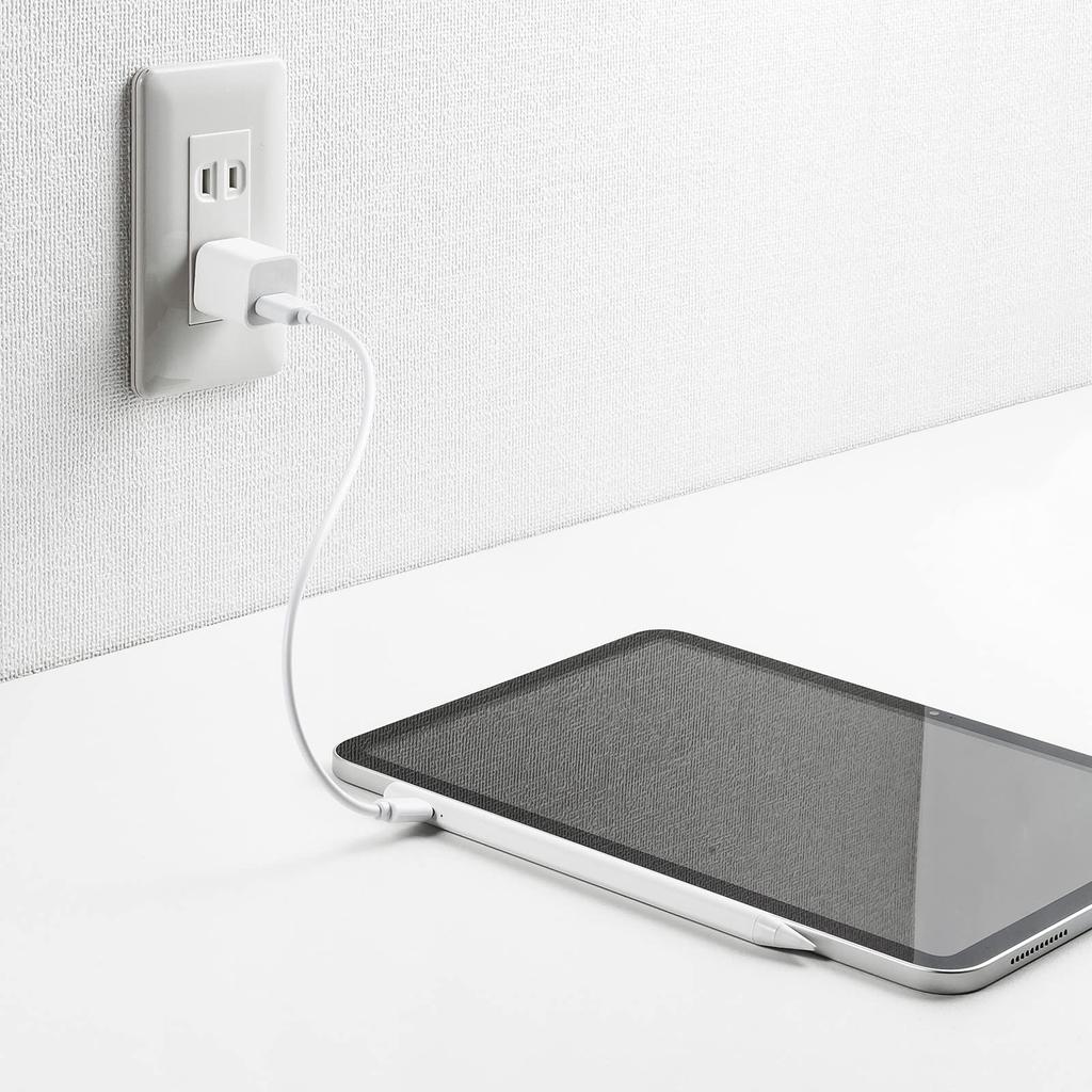 Sanwa Supply PDA-PEN56W Rechargeable Ultra-Fine Touch Pen for Apple iPad, Palm Rejection Compatible, White