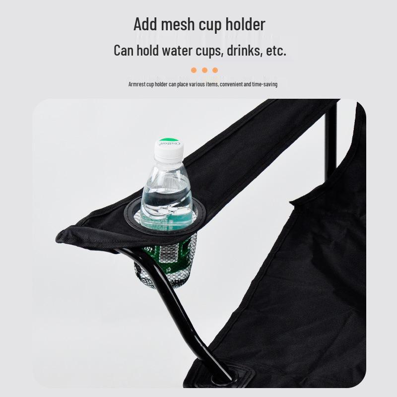 Portable Folding Camping Chair with Armrests for Outdoor Fishing and Beach Leisure