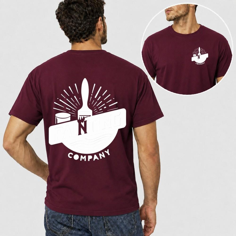 Unisex Personalised Work T Shirt Custom Trade Logo Painter Mechanic Plumber Uniform