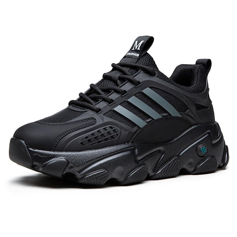 Extra Large Size Men's Shoes Spring and Autumn 2025 New Mesh Sports Shoes Fashion Casual Shoes Thick Sole Inner Height Increase Dad Shoes
