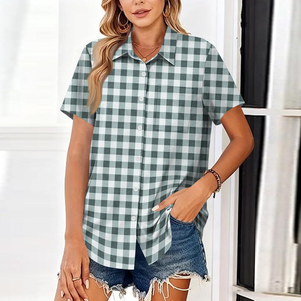 Dámské halenky s krátkým rukávem, košile na knoflíky, business casual, elegantní pracovní topy, letní jarní oblečení